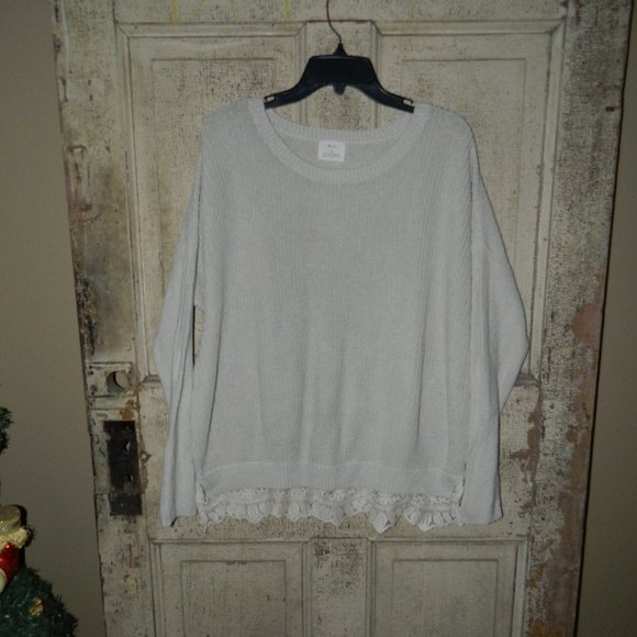 Pins and Needles Lace Bottom Sweater Size Large (R-4) - Picture 1 of 5